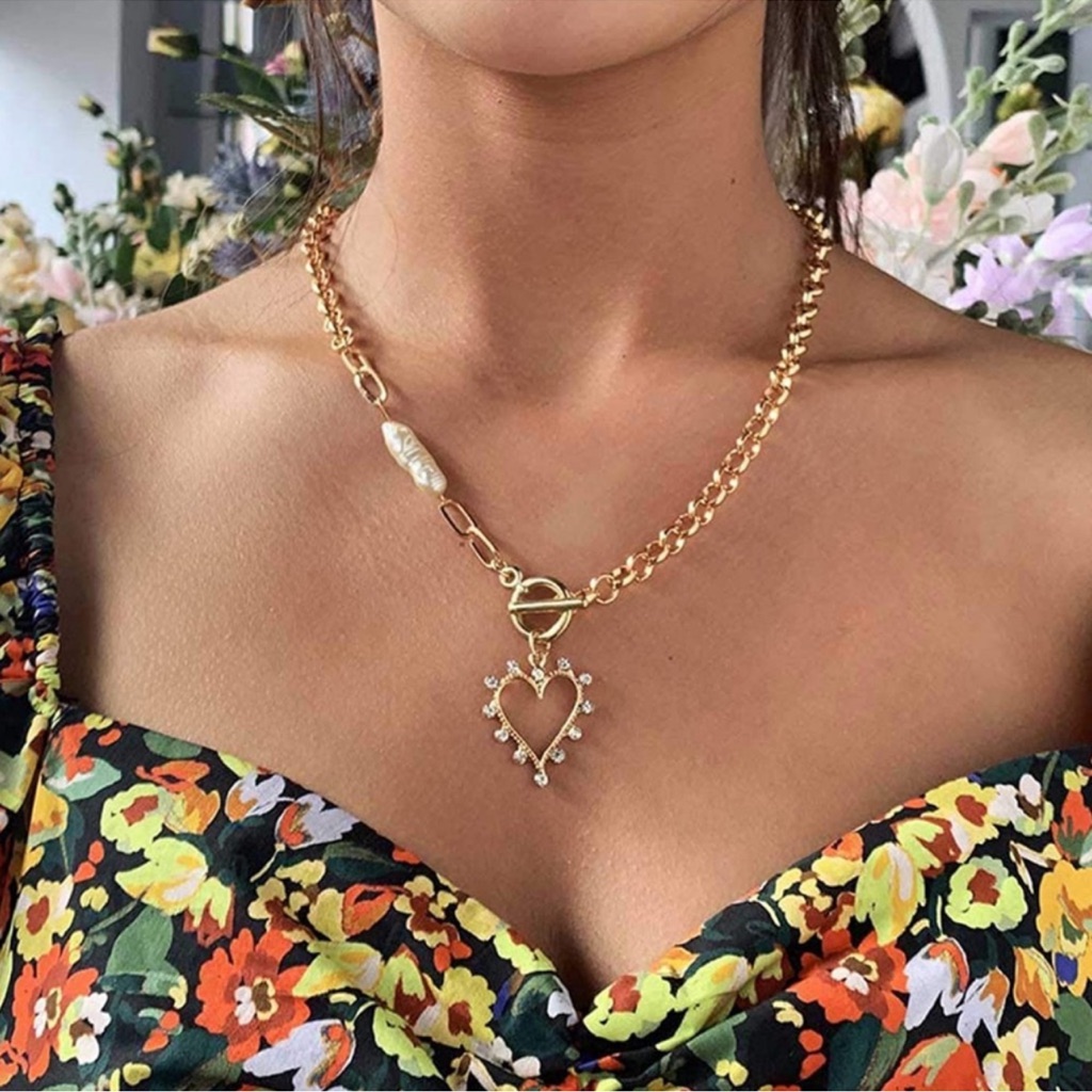 Unique 14k Gold Plated Necklace Love